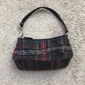 COACH ☆ Plaid Poppy Monogram Mini Handbag